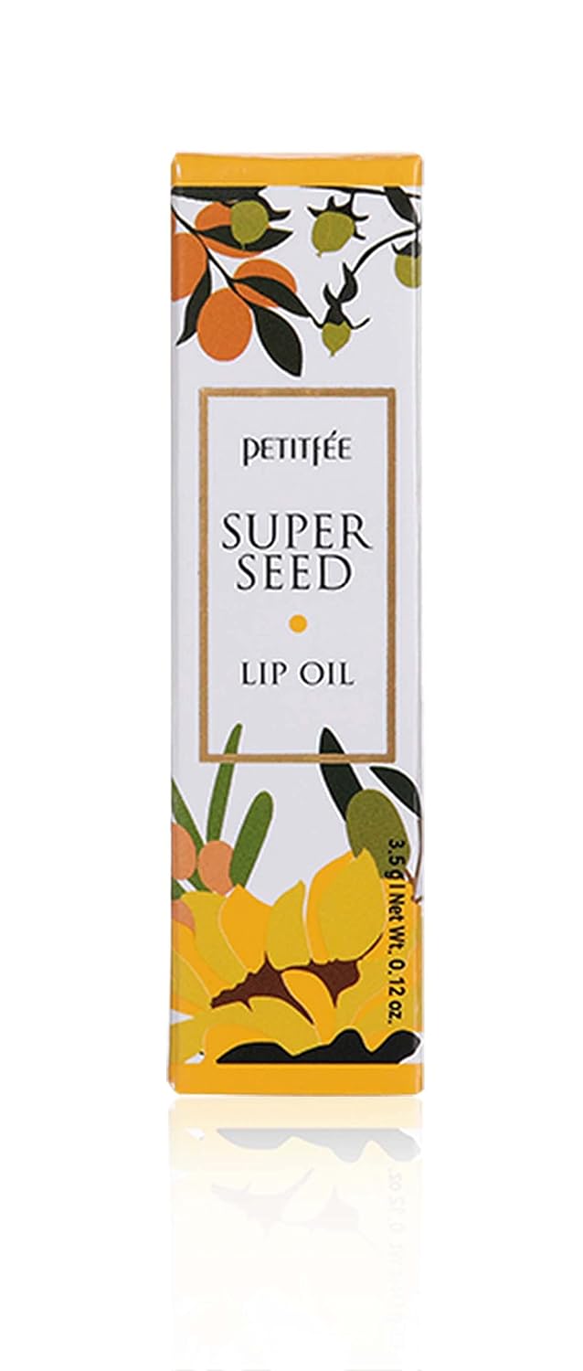Lip Oil Super Seed | 0.10 Oz | Glass Lip, Healthy Lip Care, Moisturizing Lip Oil with Honey, Propolis, Herbal Oil, Glowy, Revitalizing, Calming Lip, Non-sticky, Non-artificial Colors