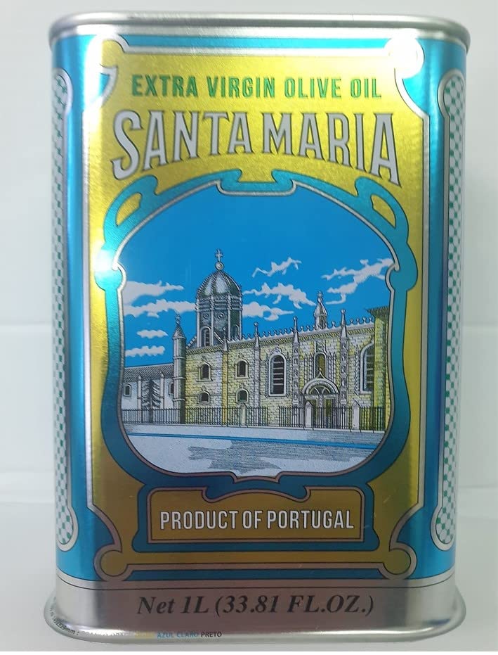 Extra Virgin Olive Oil - Santa Maria Portuguese Vintage Metal Tin - 1 L. This is a brand with almost 100 Years.