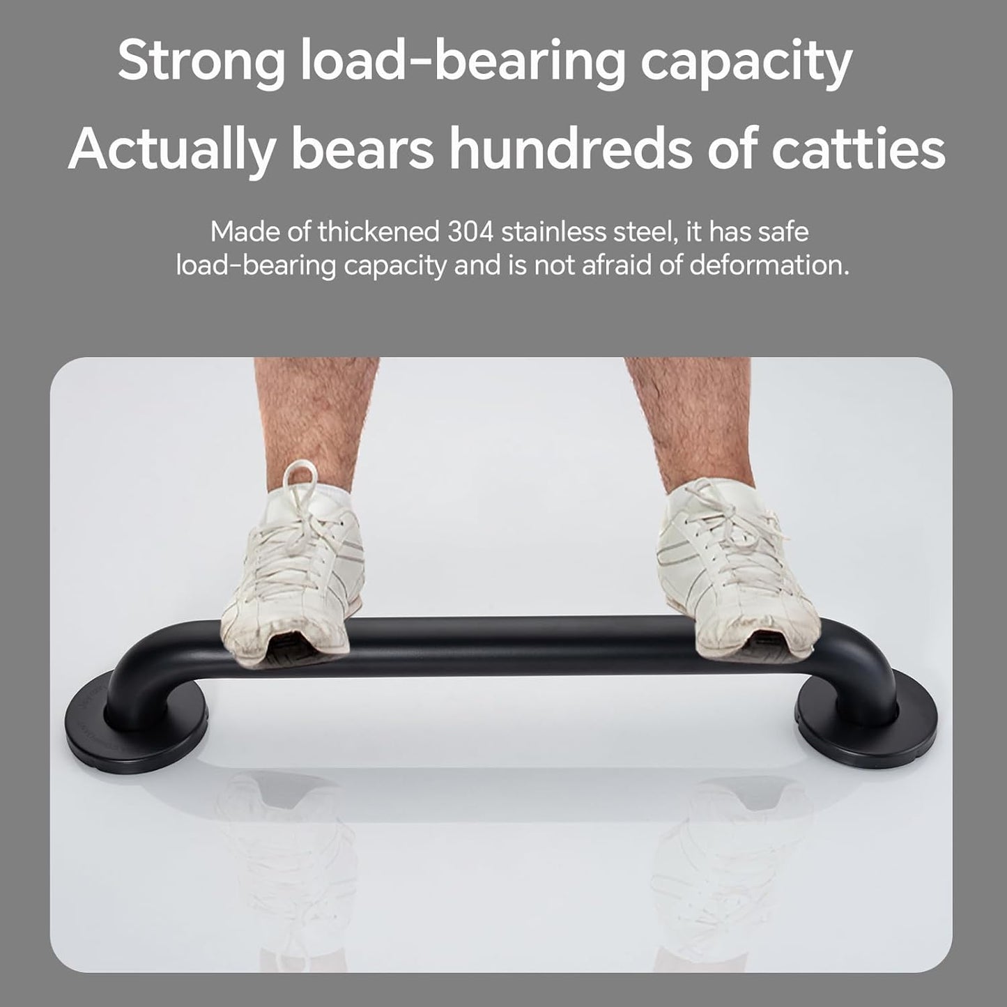 Joyrain 16-inch Bathroom Safety Grab Bar - 500lb Weight Capacity ADA Certified Anti-Slip Handle for Shower/Tub/Toilet, Elderly & Disabled Assist (Matte Black, 18 inch)