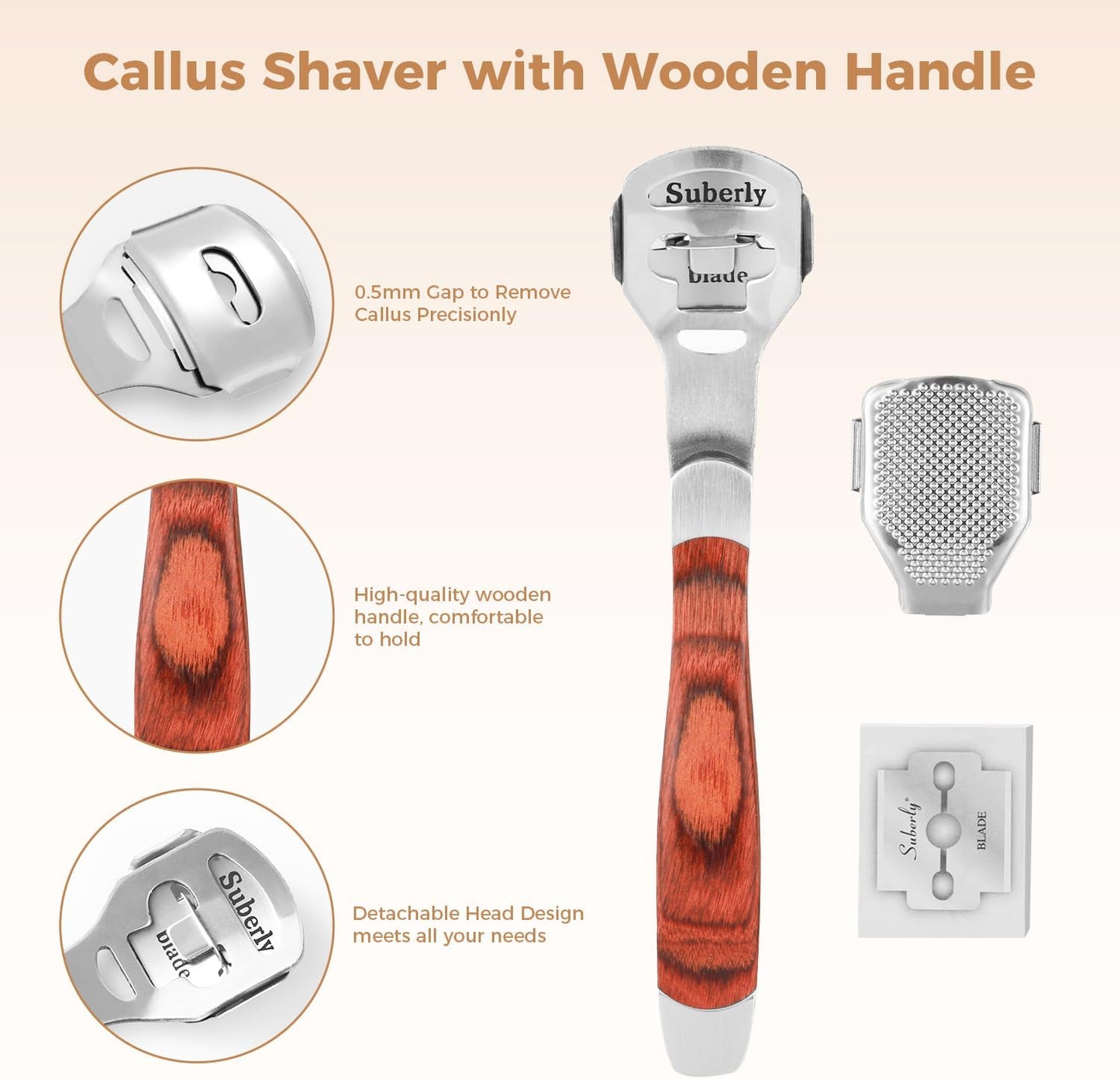 Foot File Foot Scrubber Pedicure - Callus Remover for Feet Easkep Professional Grater Rasp Foot Scraper Corns Callous Removers Cracked Dead Skin Remover for Dry and Wet Feet (Golden Set)