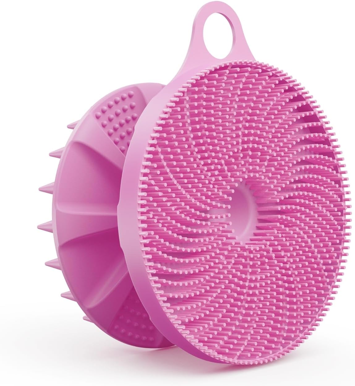 2 in 1 Silicone Brush, BEAUTAIL Body Shower Scrubber and Scalp Hair Massager Shampoo Brush, Deeply Cleanse Skin, Dandruff Removal and Hair Growth, Gentle for Women Men Sensitive Skin, 1 Pack (Lilac)