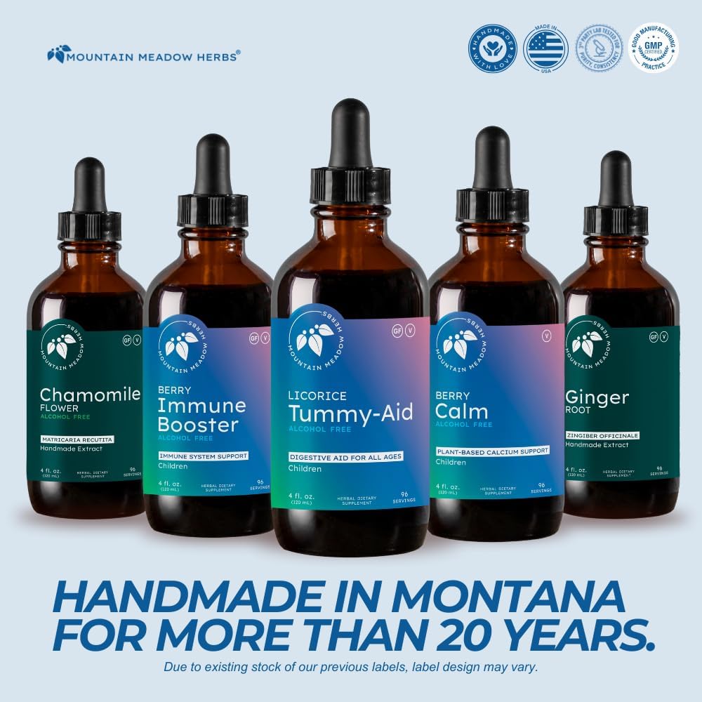 Mountain Meadow Herbs Licorice Tummy-Aid for Babies & Kids – Gas Relief Drops for Colic, Upset Stomach, Reflux & Bloating – Natural, Alcohol-Free Liquid Formula – 4 oz