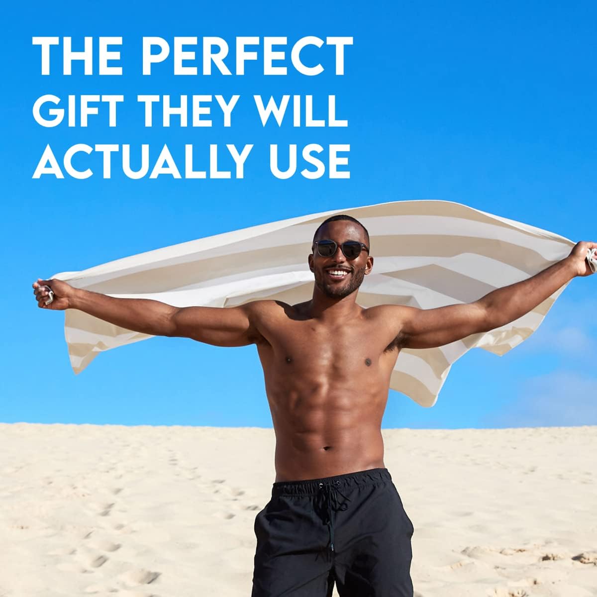 Dock & Bay Customized Beach Towel - Quick Dry, Sand Free - Compact, Lightweight - 100% Recycled - Includes Bag - Cabana - Bora Bora Beige - Large