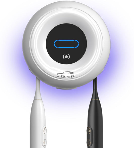 Toothbrush Sanitizer Holder - Smart Toothbrush Holder with Cleaning & Drying, Touch Switc, Rechargeable Toothbrush Wall Holders for Bathrooms (White)