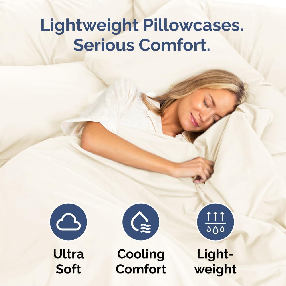 Queen Pillow Cases Set of 8 - Ultra Soft Hotel Quality Pillowcase Covers - Comfy, Cozy & Wrinkle Free - Shrink, Stain and Fade Resistant - Machine Washable Pillow Protectors - 8 Piece Set - Off White