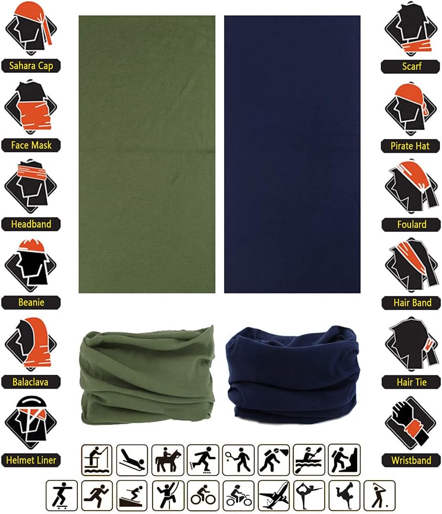 Headband Neck Gaiter Head Wrap Headwear Face Mask Magic Scarf Bandana for Men and Women