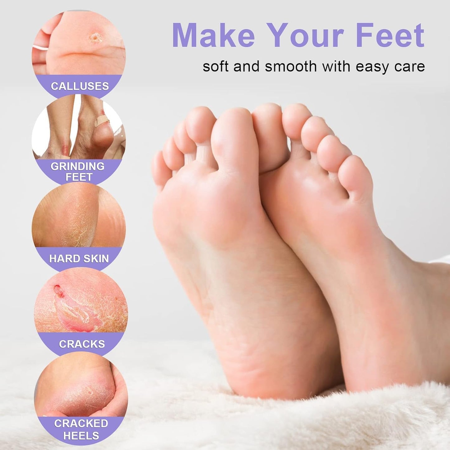 Foot Mask for Dry Cracked Feet, 3 Pairs Feet Peeling Mask, Foot Masks That Remove dead Skin, Callus Remover, Dry, Cracked Skin, Intensely Moisturizes Repairs, Spa Experience, Natural Exfoliator