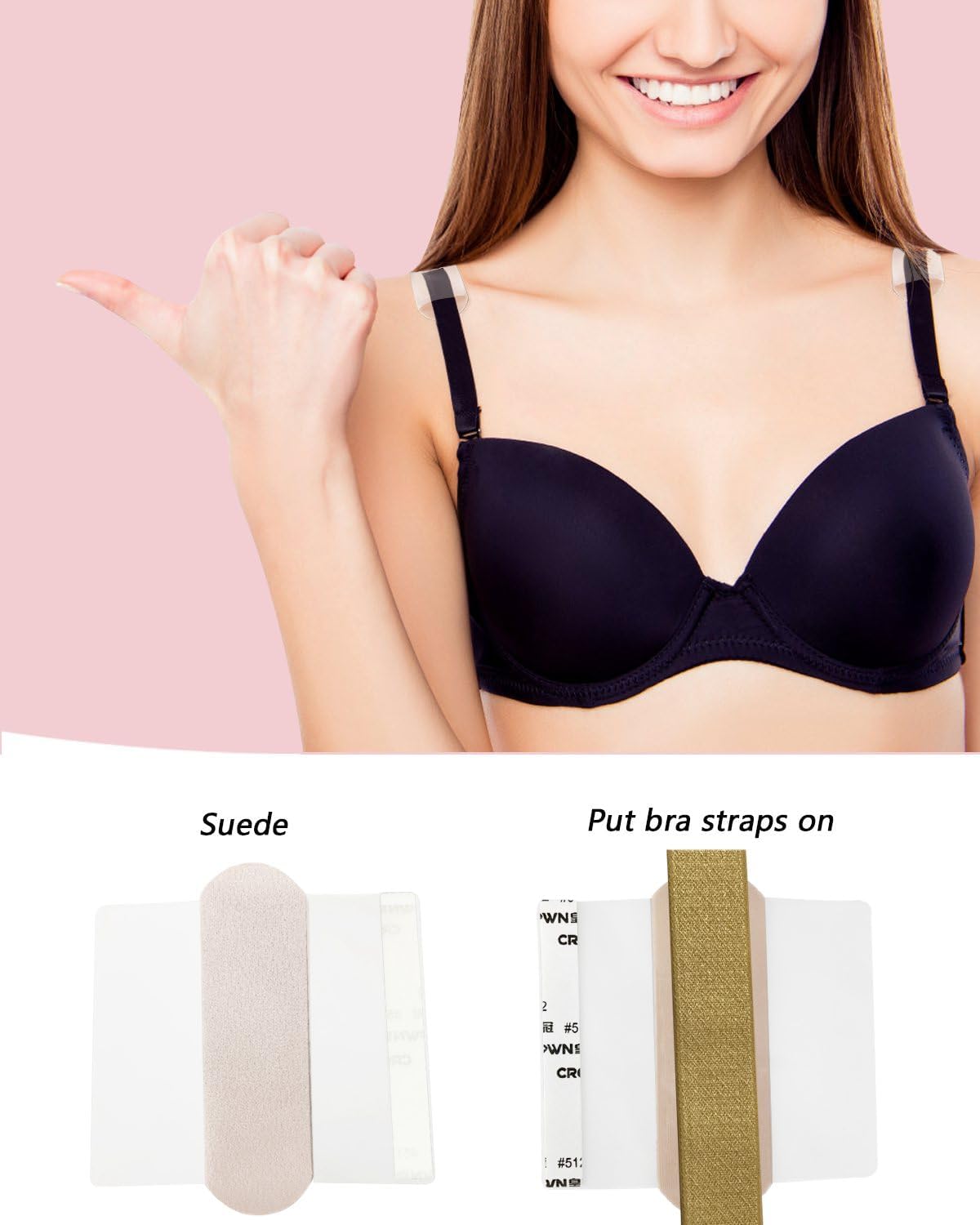Bra Strap Cushion Fabric, BUMOVE Disposable Comfort Bra Shoulder Strap Cushion, No More Dents or Bruises from Your Bra Straps (Nude 20P)