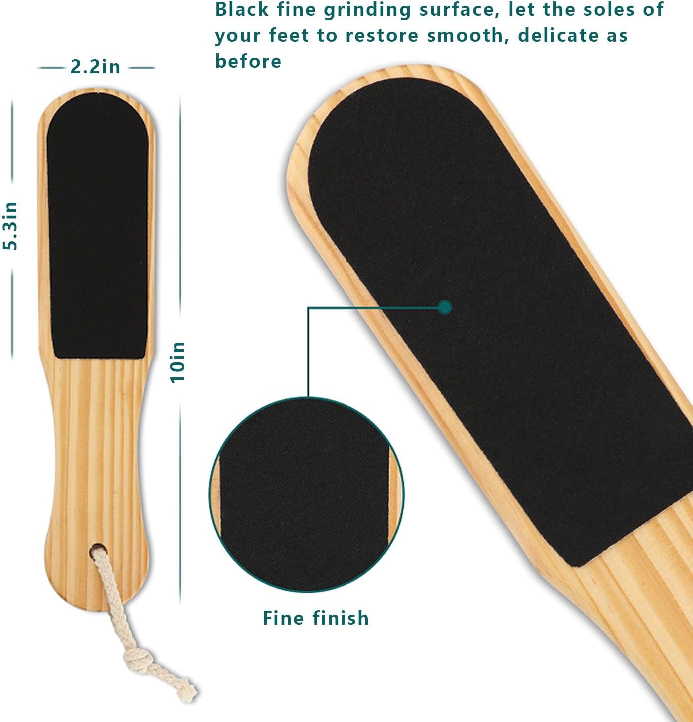 Foot rasp Foot File and Callus Remover. Best Foot Care Pedicure Surface Tool to Remove Hard Skin. Can be Used on Both Wet and Dry feet,Wood Foot File