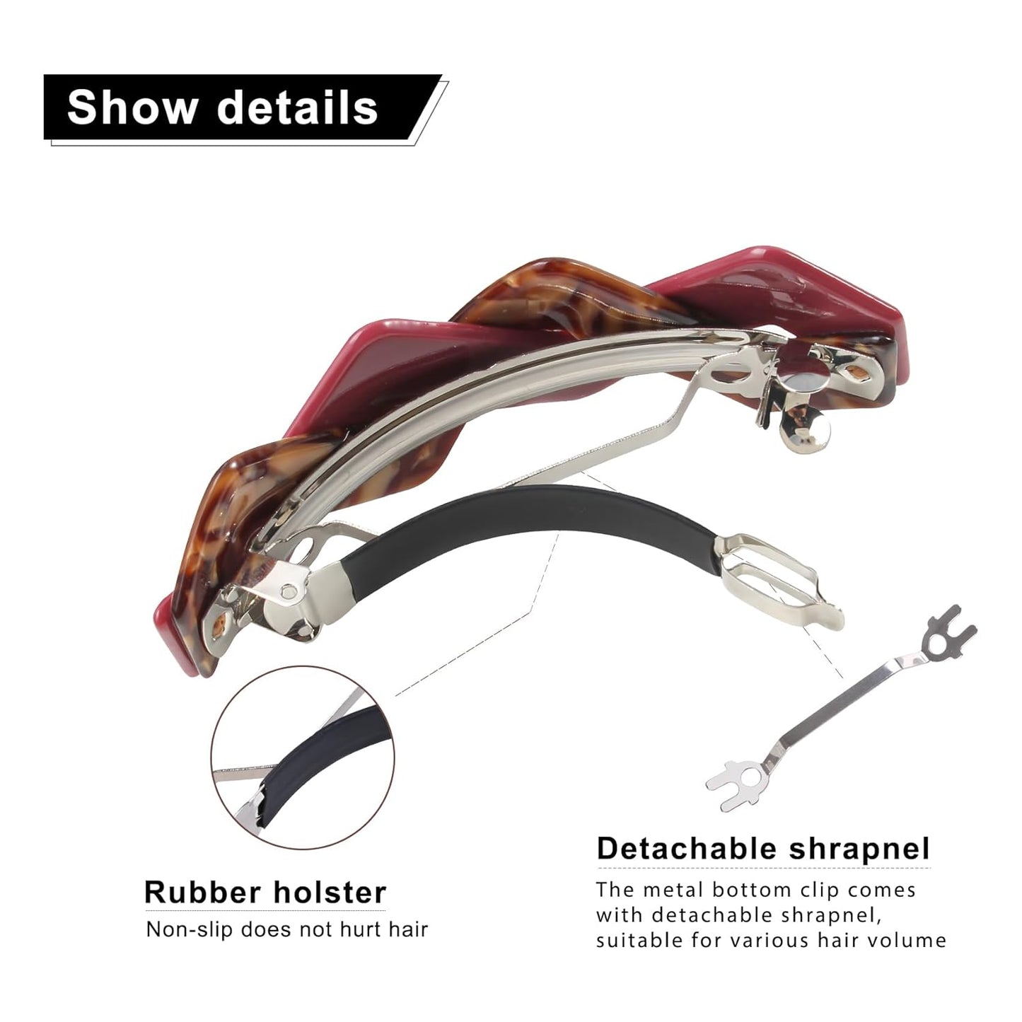 3 Pcs Hair Barrettes for Women Hair Clips Womens Hair Accessories Large French Hair Pin Retro Hair Clasp Accessories for thick hair-1t (mahua25)