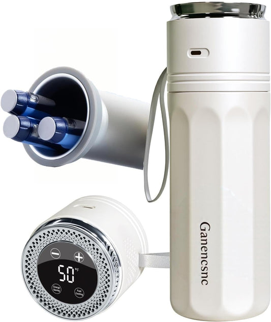 Electric Insulin Cooler Travel Case TSA Approved，USB Type-C Smart Cooling, 10000mAh Power Bank ，Large Capacity Medication Cooler for Travel ，Medical Cooler for Insulin (White, no Power Bank)