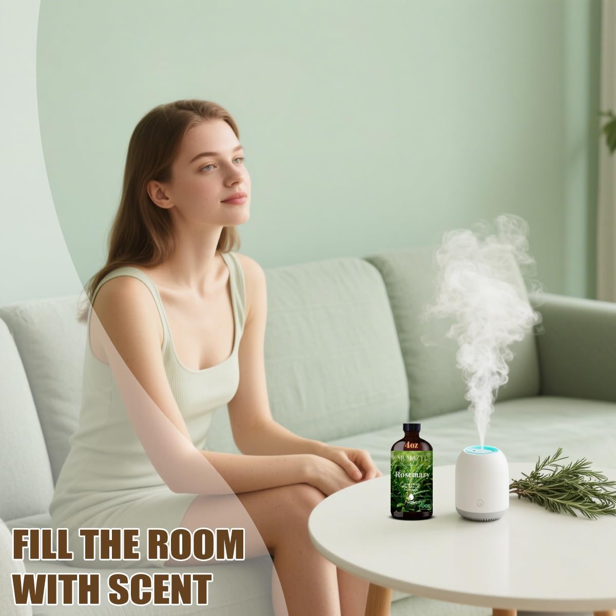 Rosemary Essential Oil, Rosemary Oil 4 Fl Oz 120ML for Diffuser Humidifier Yoga Cleaning DIY Candle Soap Making Essential Oils