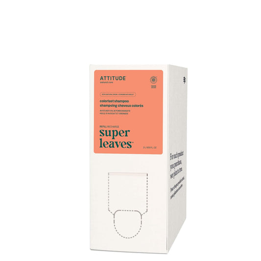 ATTITUDE Colorlast Hair Shampoo, EWG Verified, For Color Treated Hair, Protects Color, Naturally Derived Ingredients, Vegan and Plant Based, Avocado Oil and Pomegranate, Bulk Refill, 67.6 Fl Oz