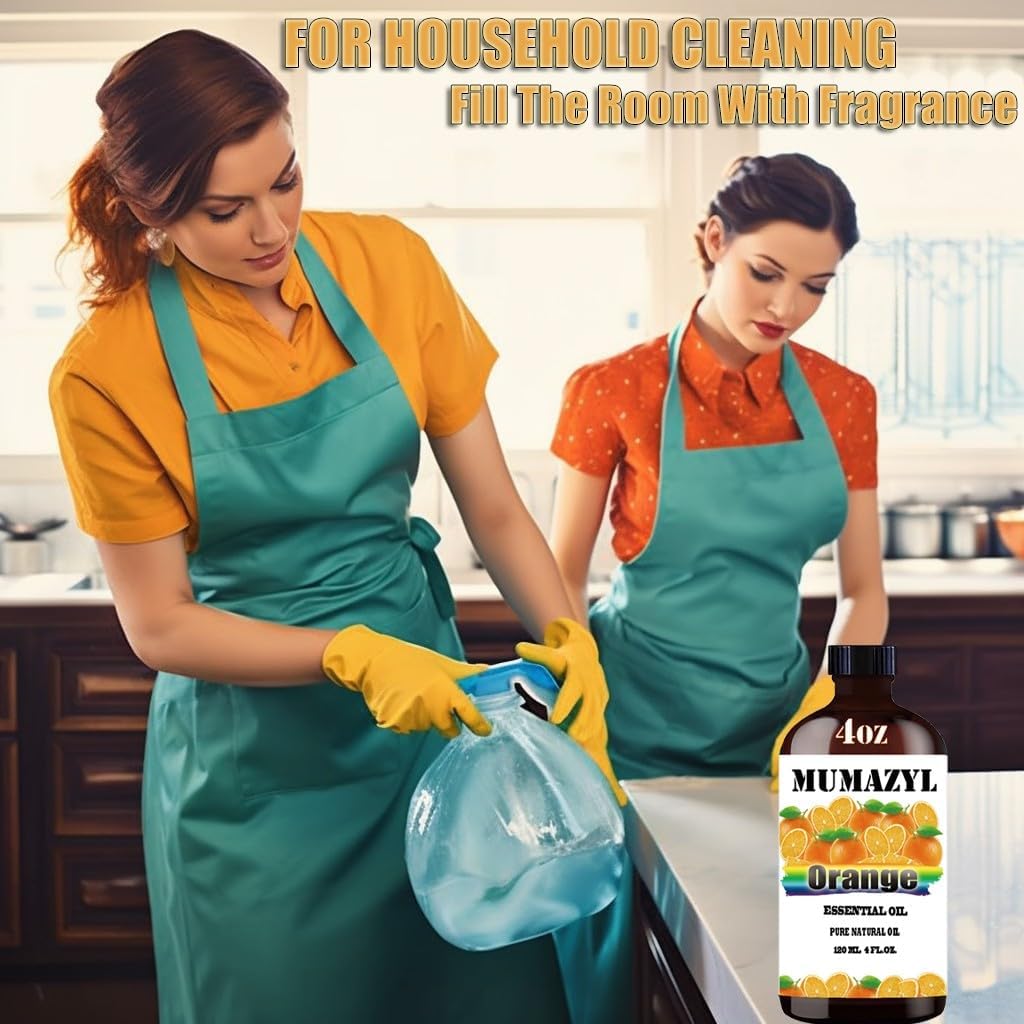 Sweet Orange Essential Oil, Sweet Orange Oil 4 Fl Oz 120ML for Diffuser Humidifier Yoga Cleaning DIY Candle Soap Making Essential Oils