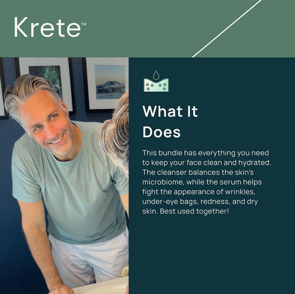 krete Probiotic Facial Cleanser 30-Second Routine for Glowing, Healthy Skin – 8 Ounces of Perfect Care for All Skin Types