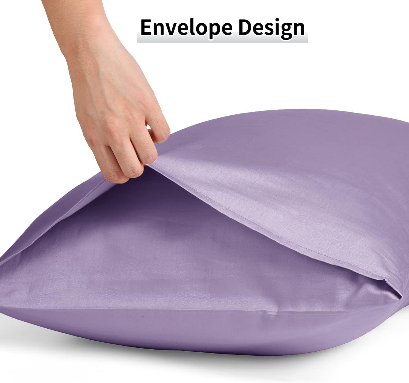 Warmstar Cotton Pillow Cases King Size Set of 2, 600 Thread Count Pillowcases 20x36 Inches, Soft Long Staple Cotton Pillowcases Breathable with Envelope Closure,Plum