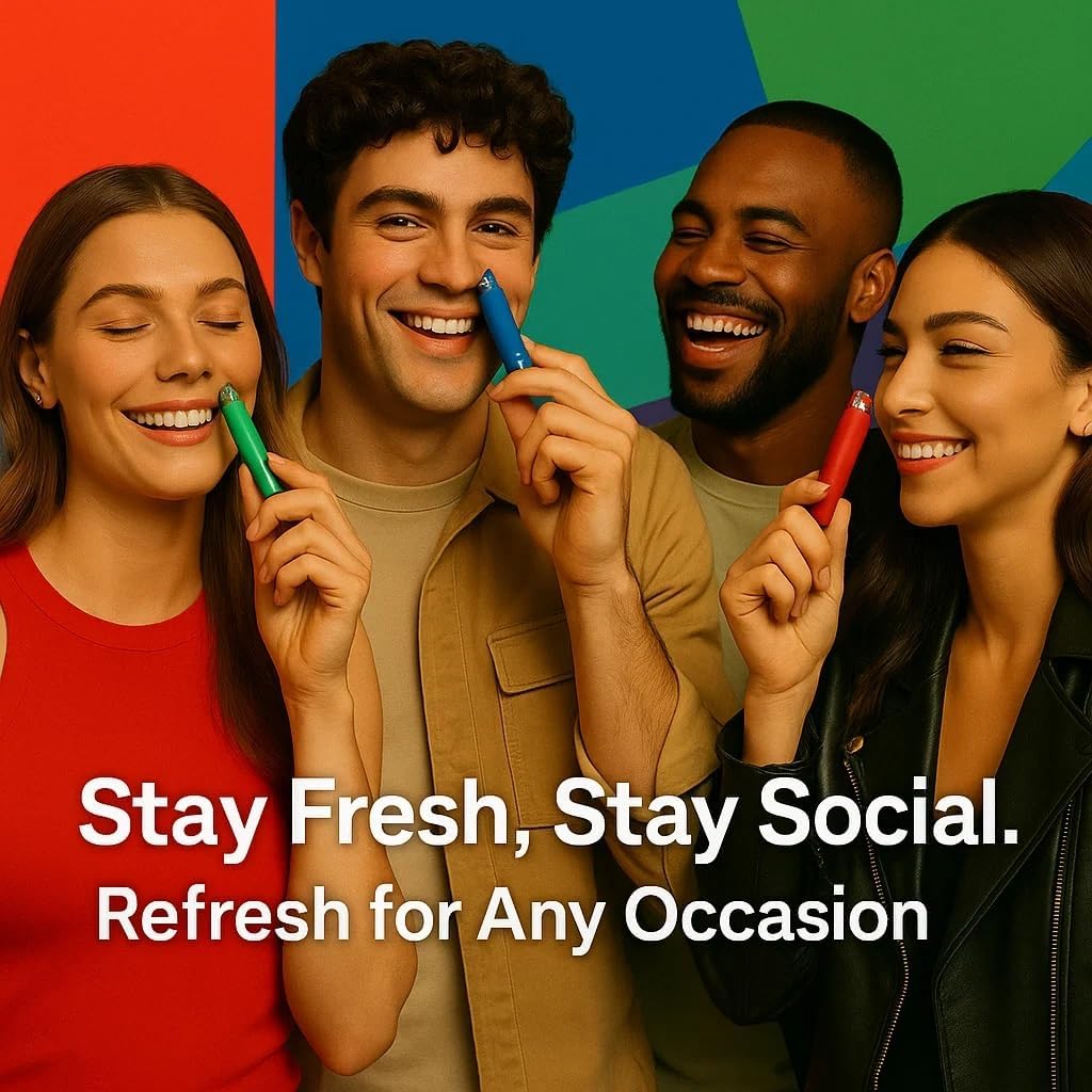 Naz Electric Nasal Inhaler - Portable Essential Oil Vapor Inhaler for Aromatherapy, Cool & Refreshing & Breathe Free, Simple Ingredients | Non-Medicated Menthol Nasal Inhaler Stick 3-Pack