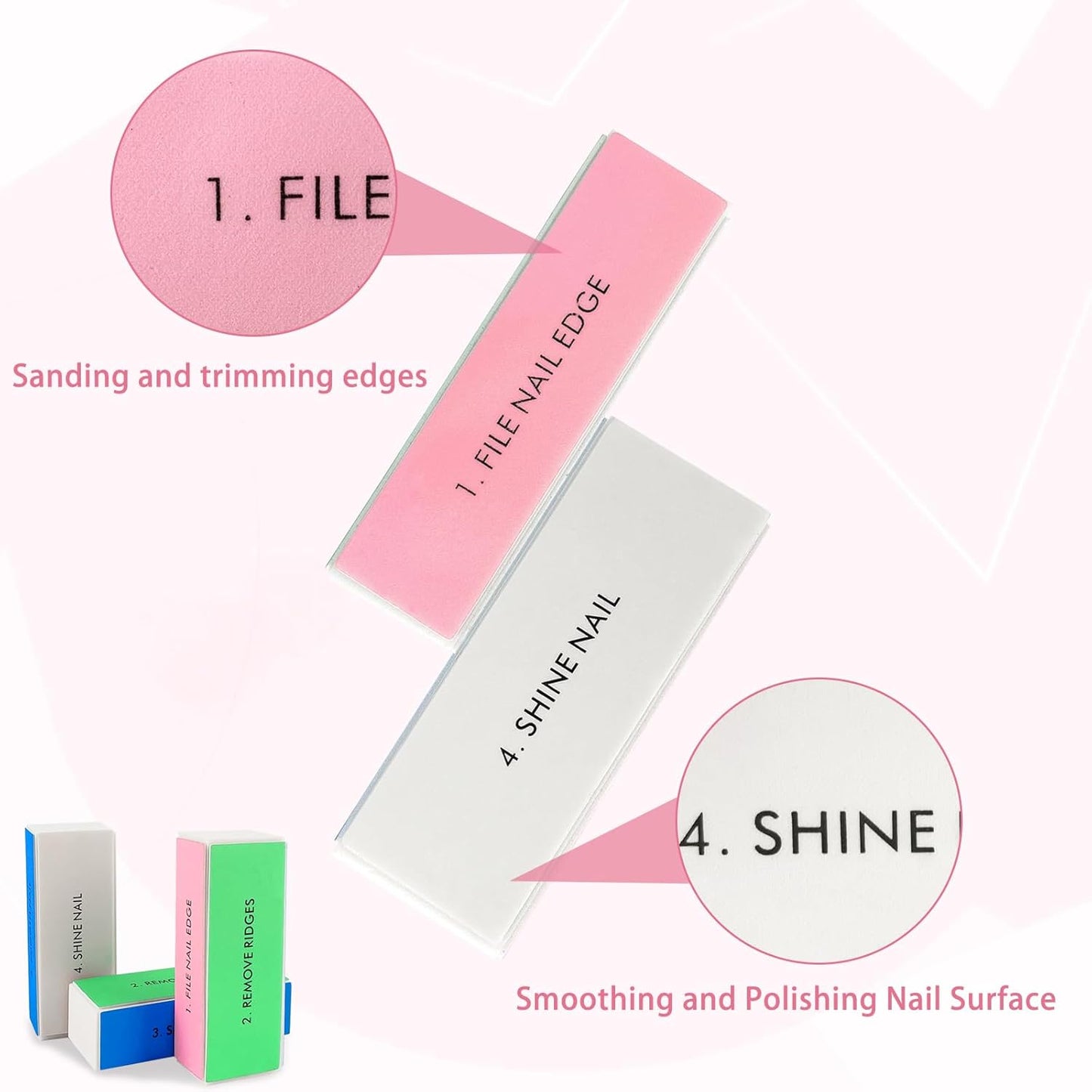 26 Pack Nail Files and Buffers Set, 100/180 Grit Black Nail Files and Nail Buffer Blocks, Professional Pedicure and Manicure Tools Kit for Nail Care and Nail polishing