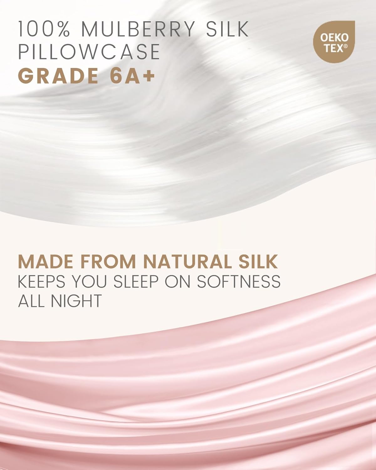 THXSILK Set of 2 100% Mulberry Silk Pillowcase for Hair and Skin Health, Soft Breathable and Smooth Pillowcases with Hidden Zipper, Both Sides Premium 6A+ Silk, California King 20"x40", Pink