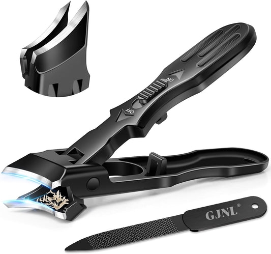 Toenail Clippers for Thick Toenails, Wide Jaw Opening Nail Clippers for Men, Heavy Duty Ingrown Toenail Clippers Nail Cutters, Long Handle Ultra Sharp Slanted Toe Nail Clippers