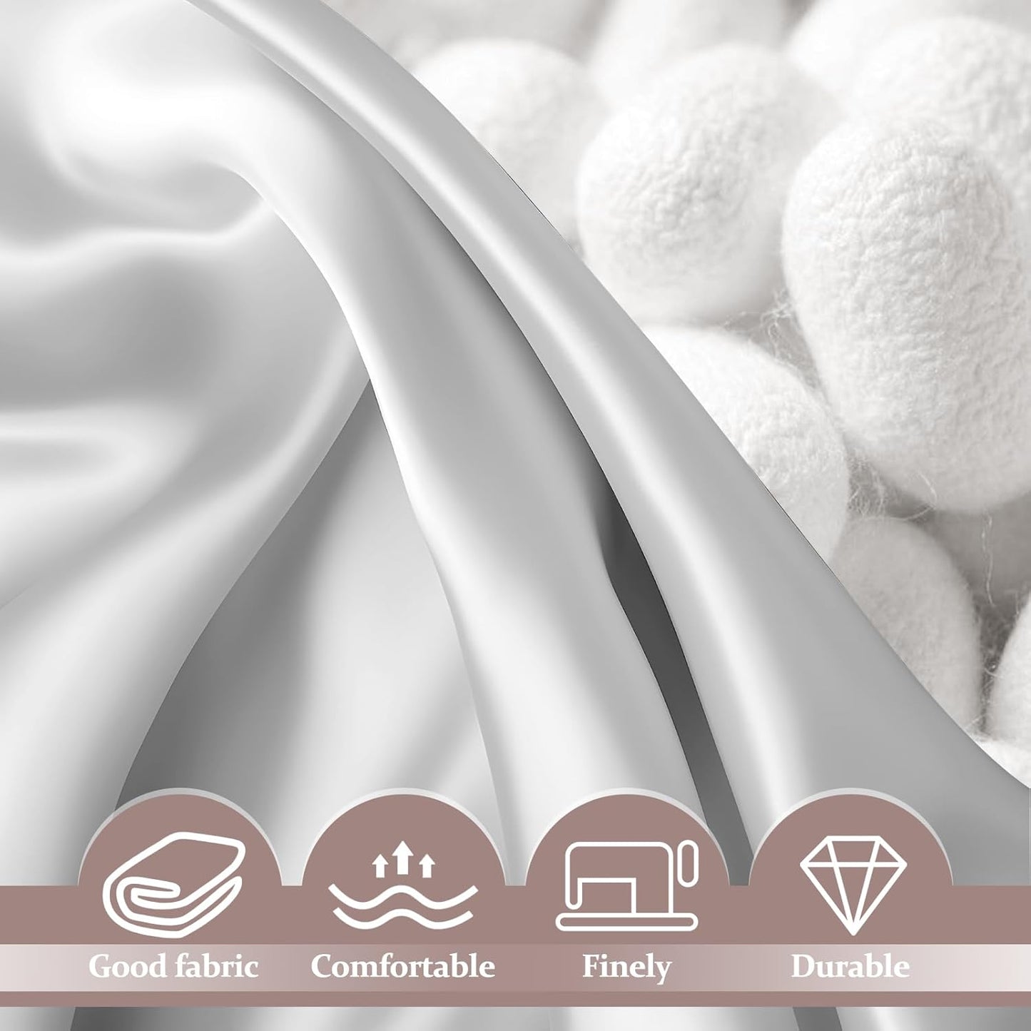 2 Pack 100% Pure Silk Pillowcase for Hair and Skin, Both Sides Mulberry Silk Pillowcases with Hidden Zipper, Cooling Pillowcase 19 Momme, 600 Thread Silk Pillow Cases Queen Size, Gray