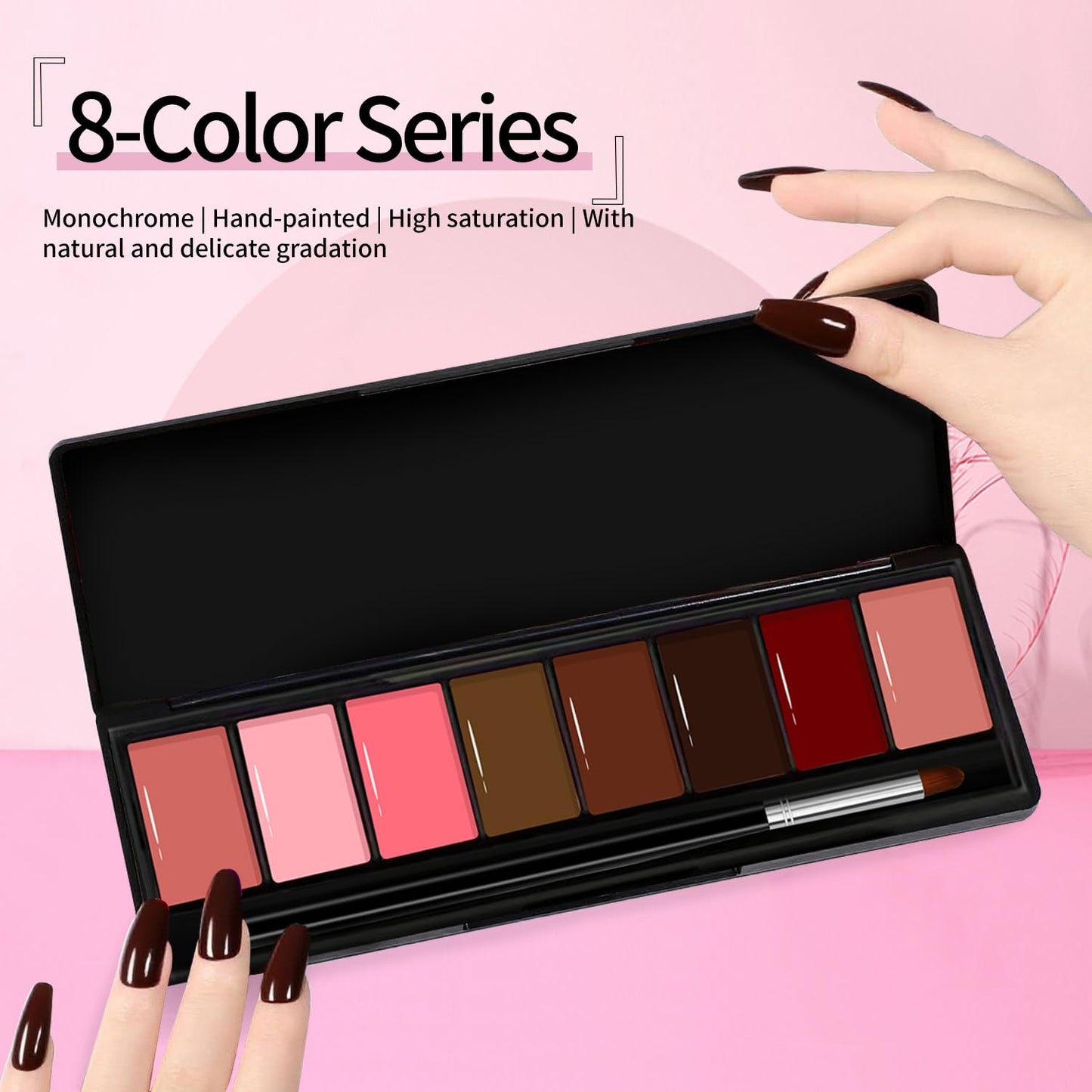 8 Colors Ombre Gel Pat Nail Polish Set,Ombre Pigment for Nails,Gradient Painting Gel with 50Pcs Nail Sponges for 3D Gels Nail Art can be Painted in Salon or Home Use