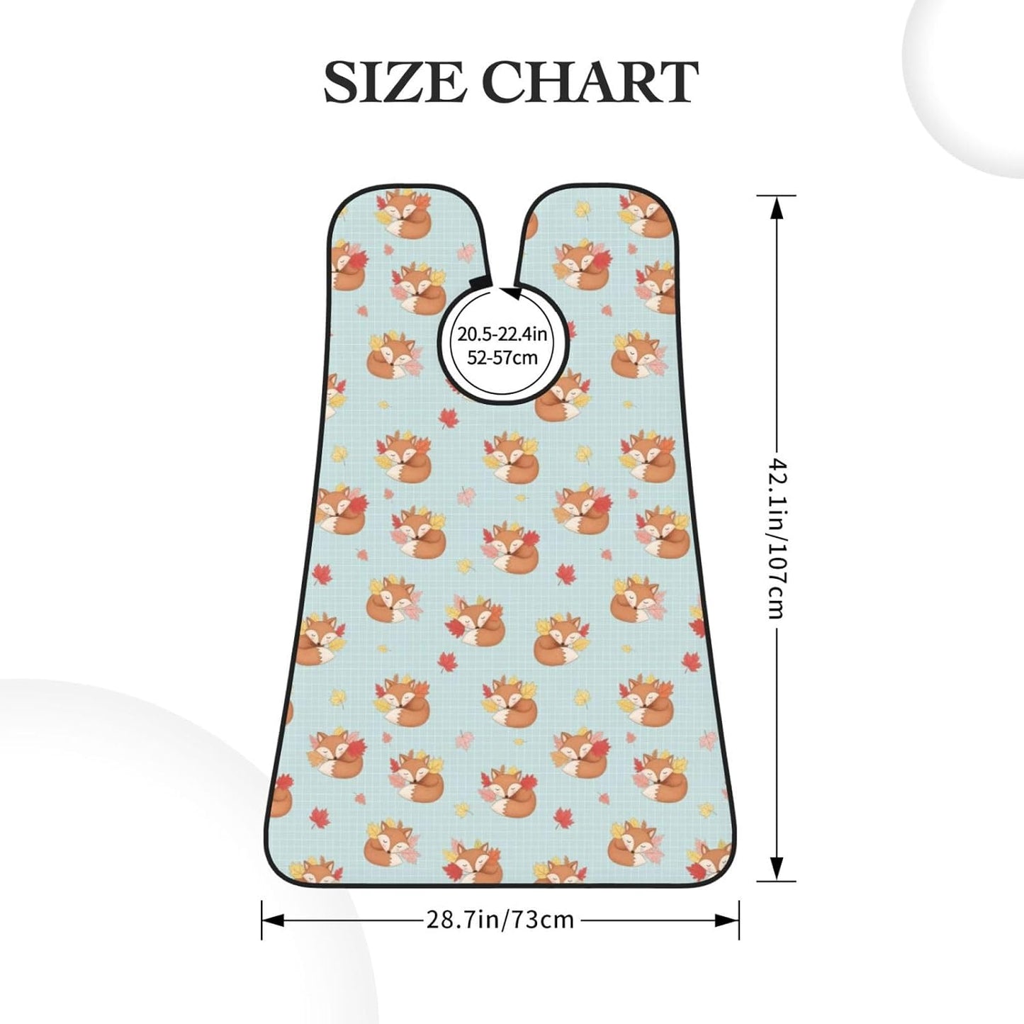 Waterproof Beard Trimming Bib, Non-Stick Hair Catcher for Men Shaving, Grooming Apron for Husband Dad, Fall Maple Leaves Autumn Foxes Shave Bib