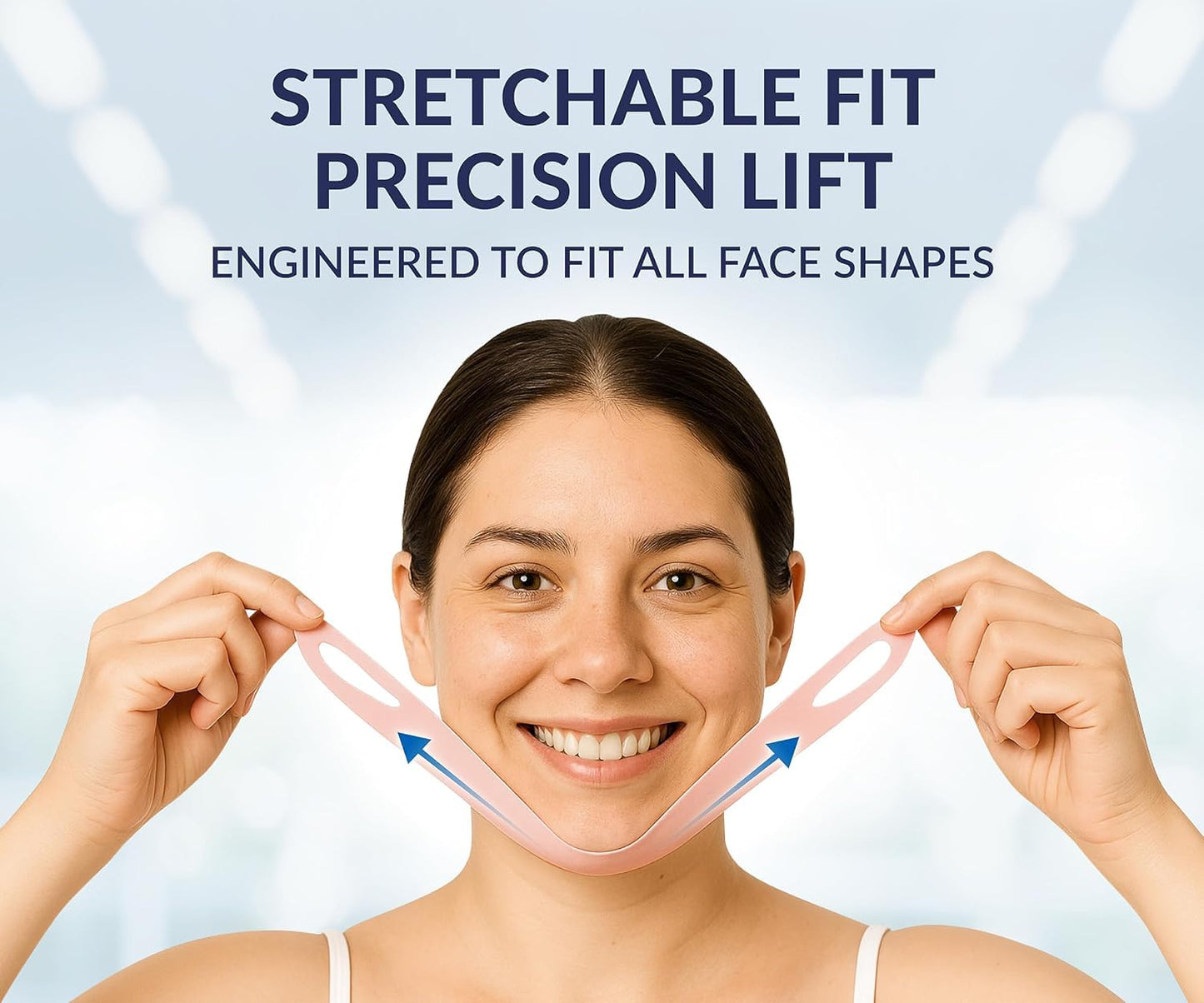 STYLIA V Line Lifting Collagen Face Mask - Lift, Firm & Contour Jawline - Double Chin Strap with Hyaluronic Acid & Aloe Vera - Hydrating Neck & Face Tightening Mask - Chin Strap for Sleeping (20PC)