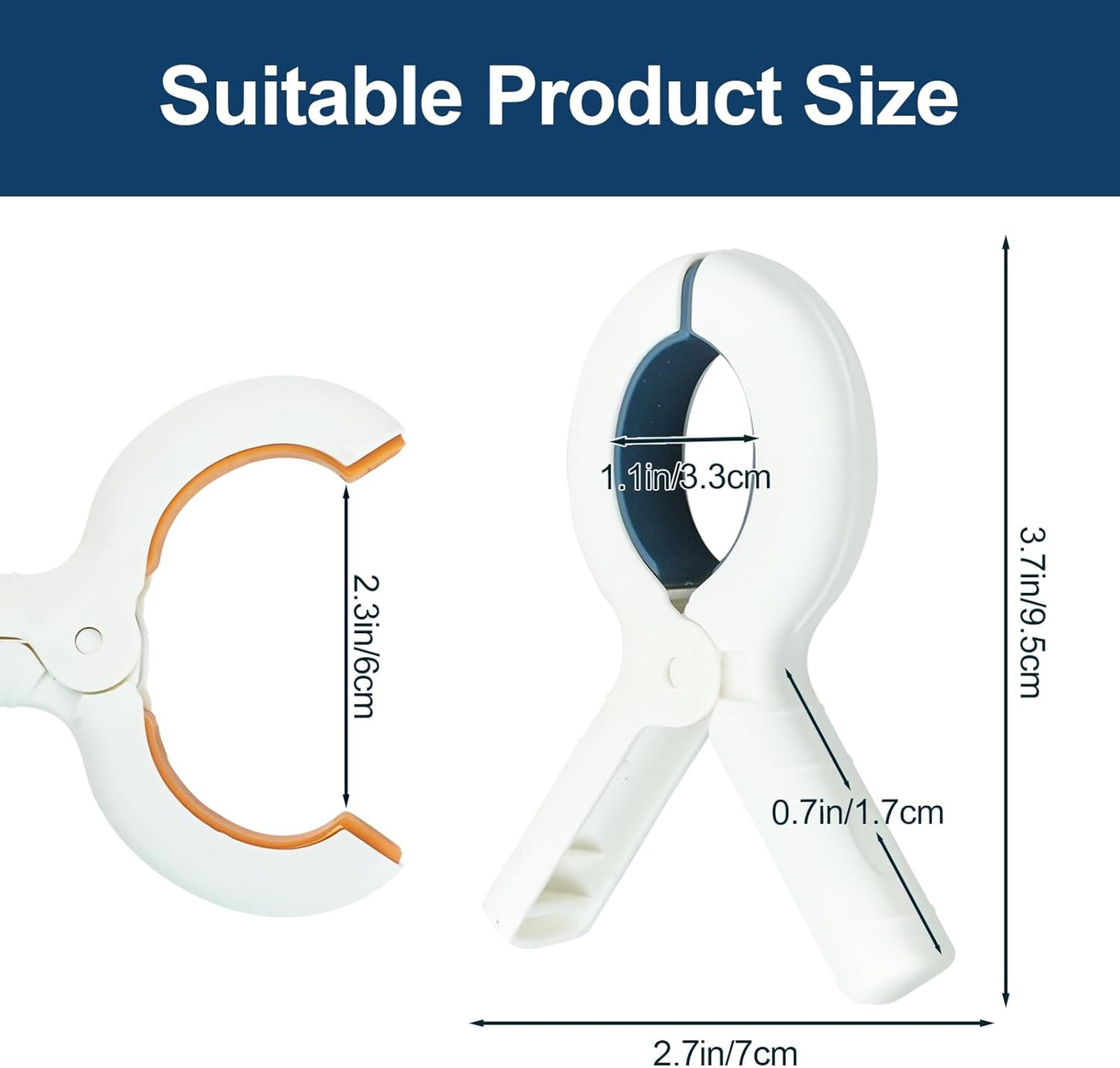 JINGIHE 20 Pack Beach Towel Clips, Heavy Duty Beach Towel Clips with Strong Anti-Rust Springs, Plastic Clothespins for Laundry Clothes, Blankets to Dry on Clothesline and Hanging Rack(3.7in/9.5cm)