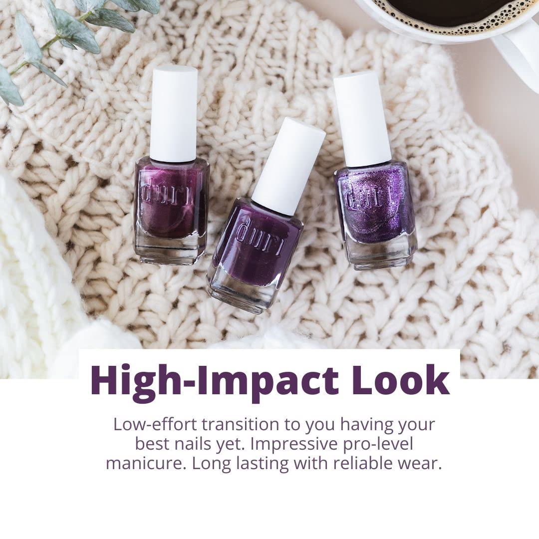 duri Nail Polish, 99 Black Caviar, Pure Black, Full Coverage, Glossy Finish Nails, Fast Drying, Lasting, 0.45 Fl Oz