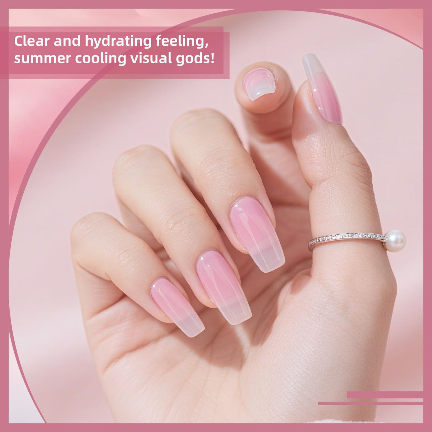 JODSONE 12 PCS Gel Nail Polish Set with Base Coat Top Coat 10 Colors White Pink Nude Jelly Gel Polish Perfect for DIY Nail Art at Home