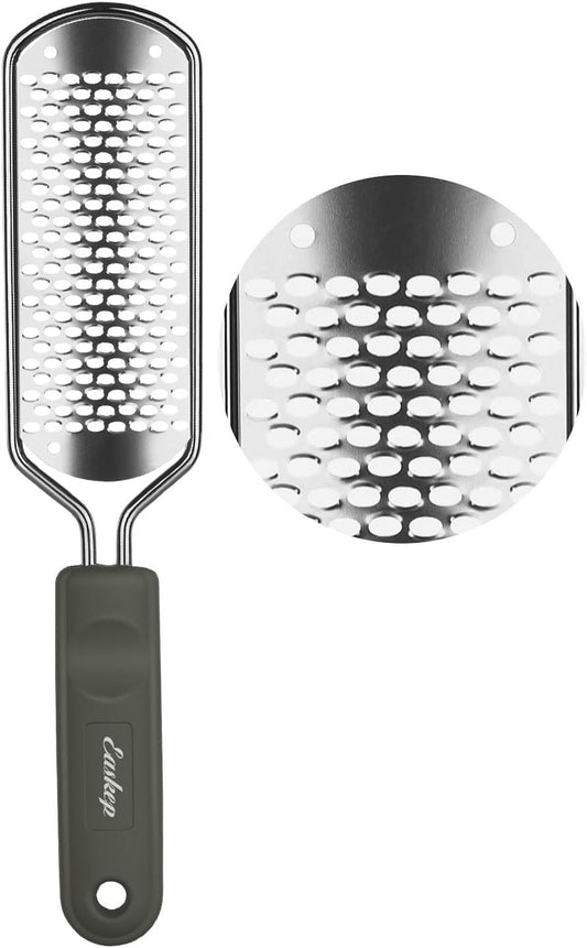 Foot File Foot Scrubber Pedicure - Callus Remover for Feet Easkep Professional Grater Rasp Foot Scraper Corns Callous Removers Cracked Dead Skin Remover for Dry and Wet Feet (Grey Green)