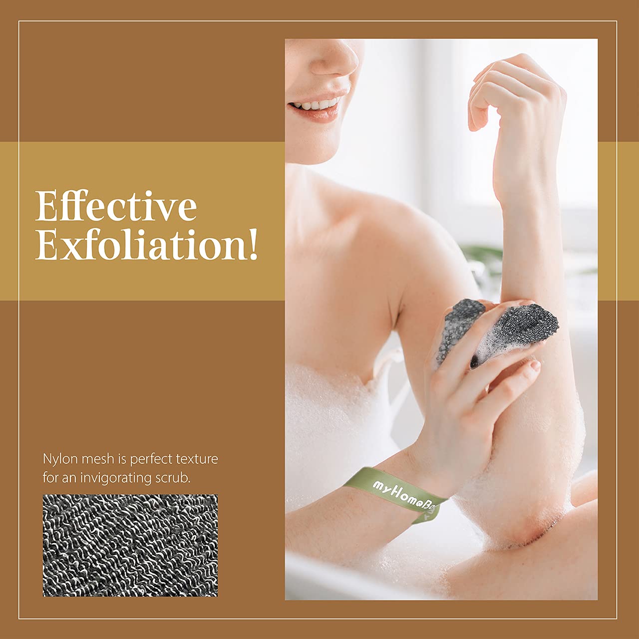 myHomeBody Soap Pocket Squares Exfoliating Pouch, Body Scrubber, Exfoliator Sponge for Bath or Shower, or Leftover Bits Saver, Graphite Gray, 9 Pack + 6 Lift Pads