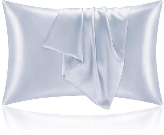 BEDELITE Satin Pillowcase for Hair and Skin, Super Soft and Cooling Similar to Silk Pillow Cases 2 Pack with Envelope Closure, Gift for Women Men(20"x36" King Size, Evening Haze)