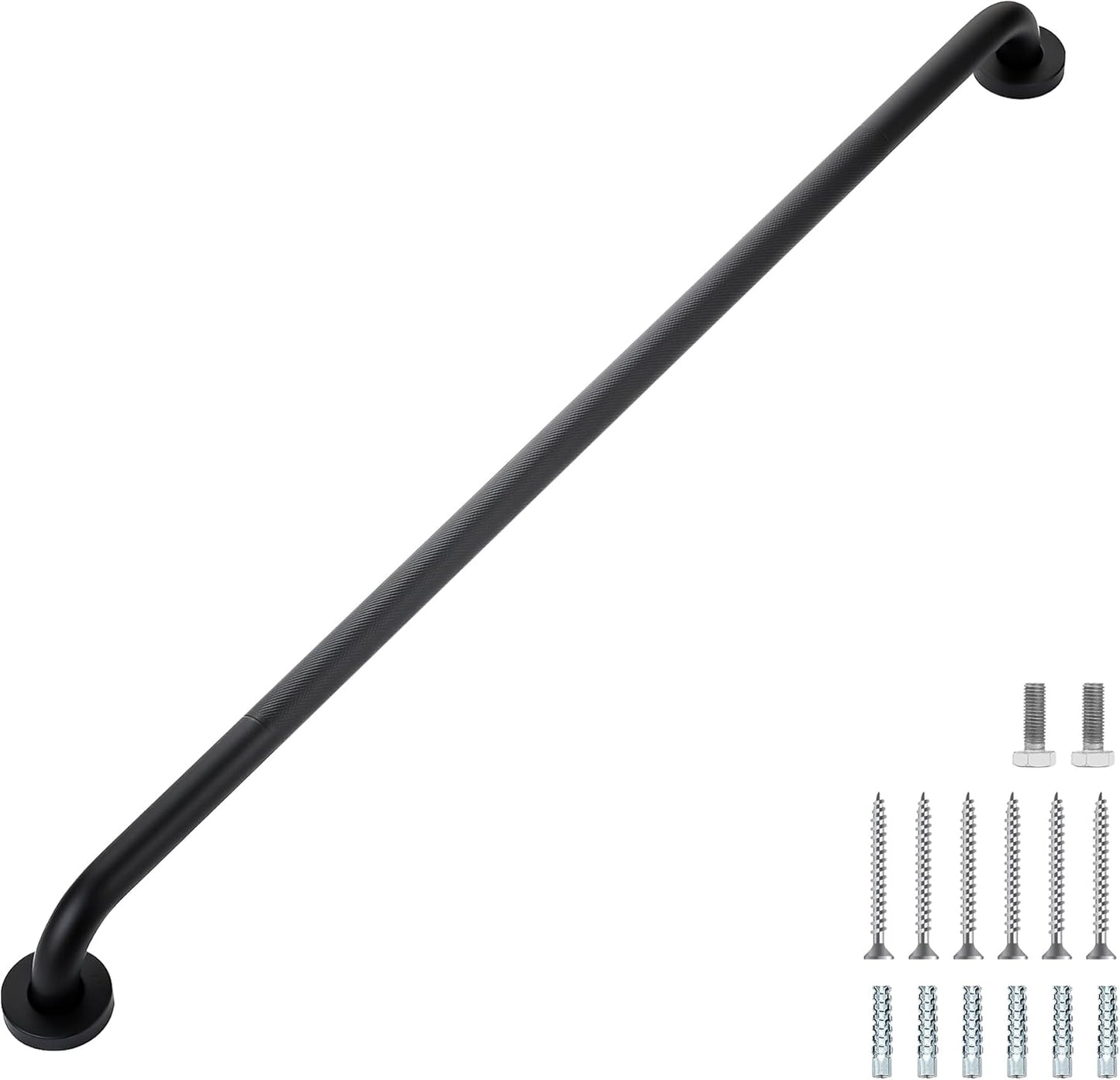 Grab Bars for Shower, 2 Pack 36-Inch Anti Slip Shower Handles for Elderly, Safety Shower Grab Bar, Stainless Steel Handicap Grab Bars for Bathroom (Black 1" Diameter)