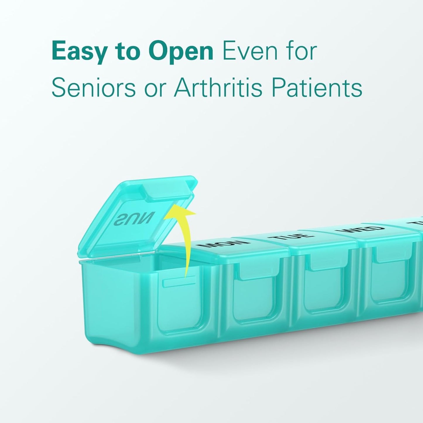 BUG HULL Weekly Pill Organizer Large 2 Packs, Extra Large Travel Pill Organizers, Pill Box 7 Day, Travel Pill Case, Medicine Pill Organizer for Vitamins, Supplements and Medications (Black+White)