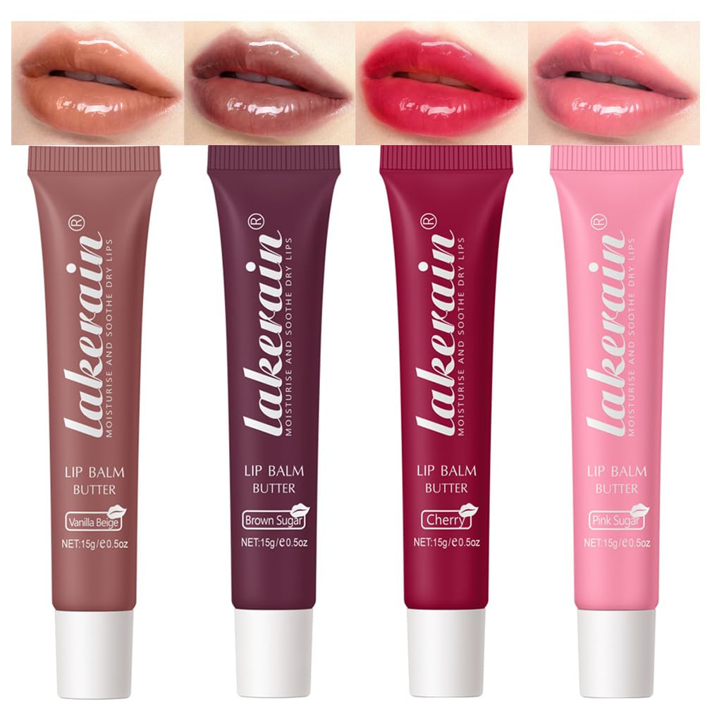 Summer Special Lip Butter Balm - Ultra-Hydrating, Nourishing Lip Care with Natural Ingredients, Shea Butter & Olive Oil, Soothes & Softens Dry Lips (4PCS Lip Balm Butter, 4)