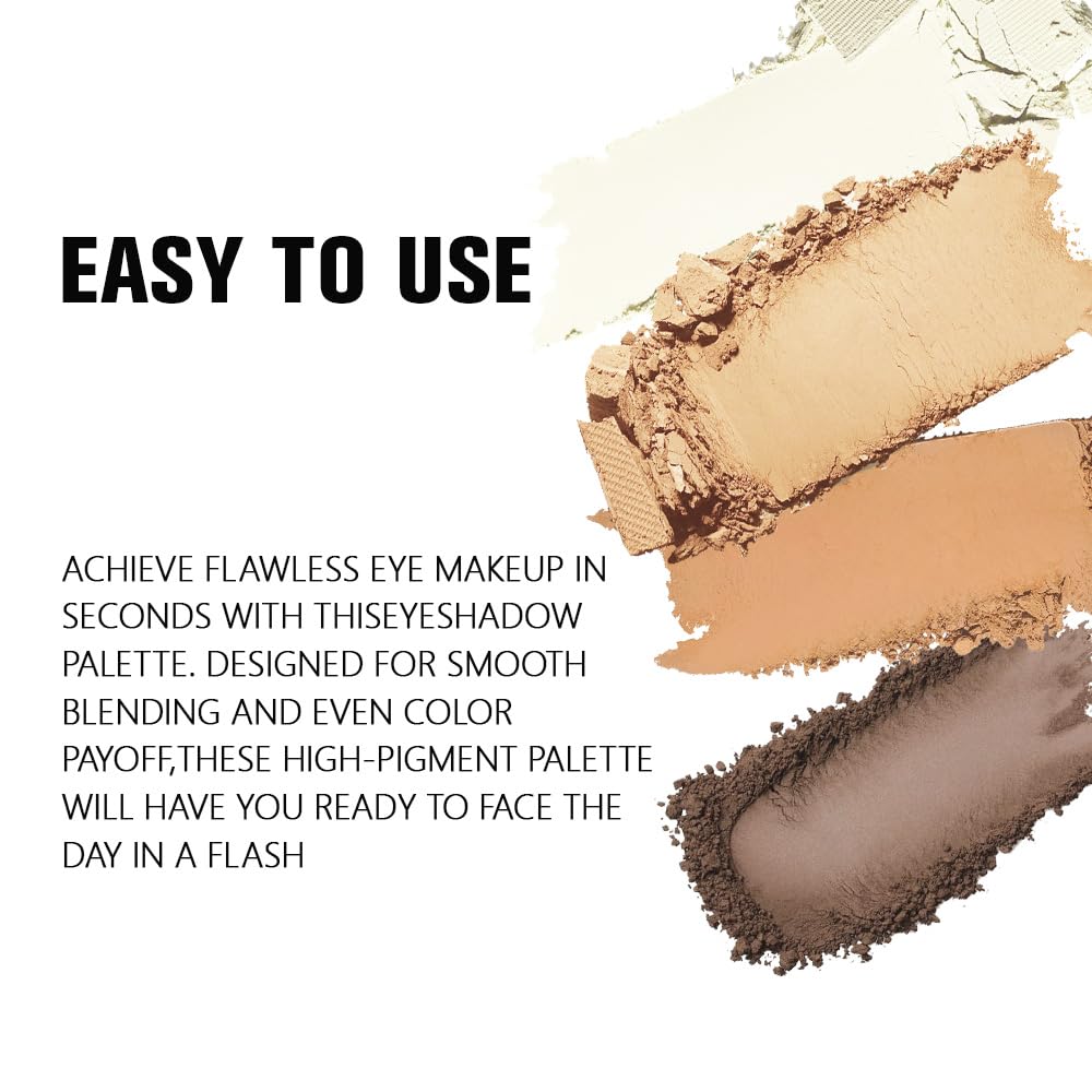 Kaely Powder Eyeshadow Quad, Light-Medium Matte Eyeshadow Palette Makeup, Neutral Eye Shadow Palette for Older Women Pigmented Waterproof, sombras para ojos, Blendable, Cruelty-free, 16