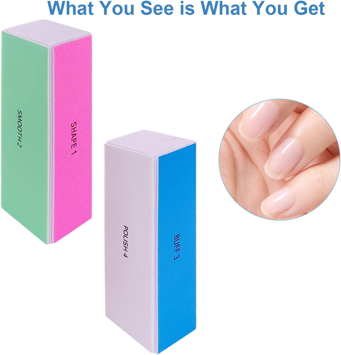 4 Way Nail Buffer Block (6 pcs), Nail Shine Buffers Blocks Files for Natural and Acrylic Nails Smoother Buffing Block Polisher Fingernail File Buffer 120/240/600/3000 Grit for Buffing Shinning