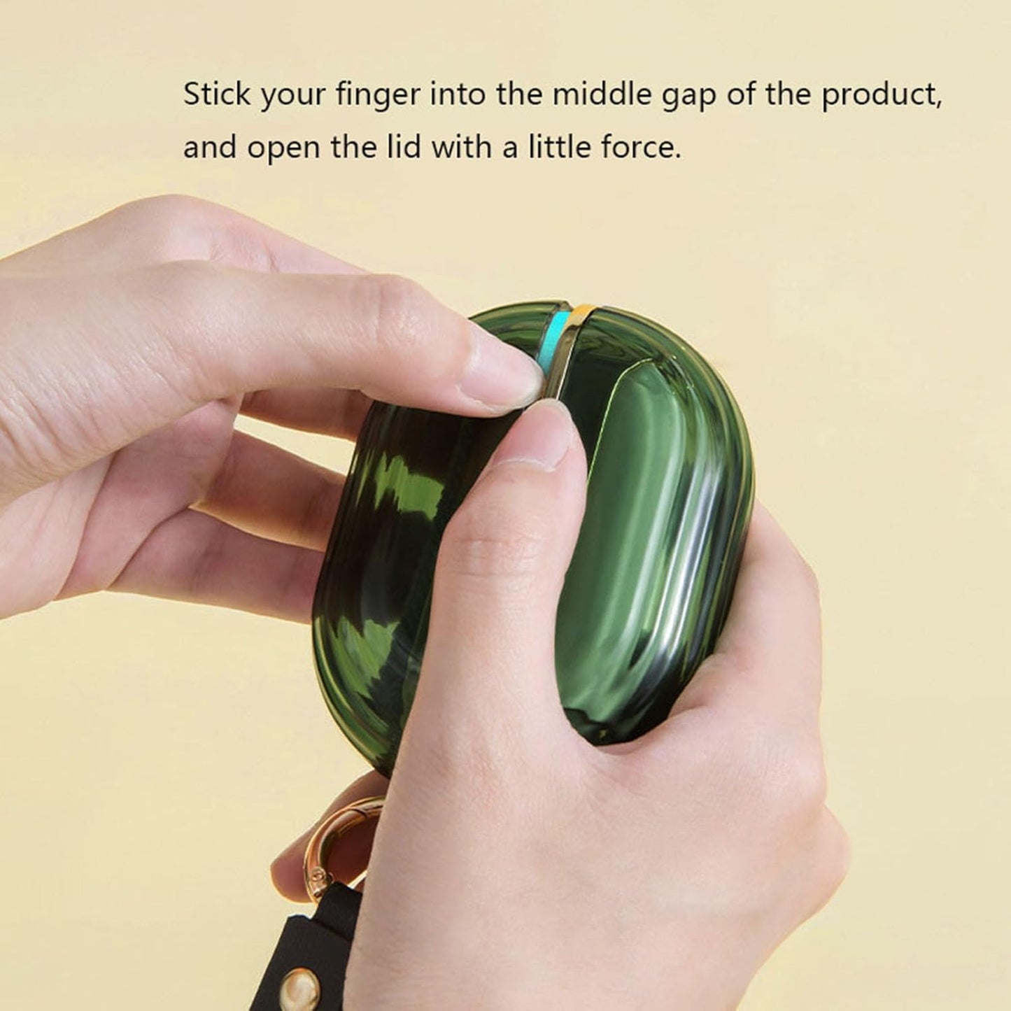 Handy Double-Sided Travel Lint Roller with Hand Strap, 7-Fill Luxury Clothing Bag Dust Fluff Adhesive Reusable Mini Extra Adhesive Dog Cat Pet Adhesive, Small Pocket Reusable Lint (Green)