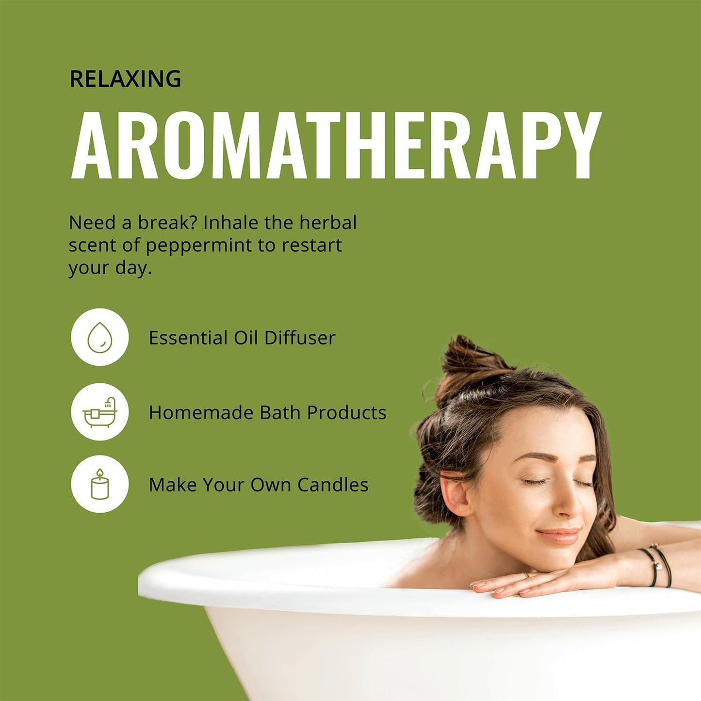 Peppermint Essential Oil (16 oz, 2 Pack) – Bulk Peppermint Oil for Diffusers, Candles, Cleaning & Sprays