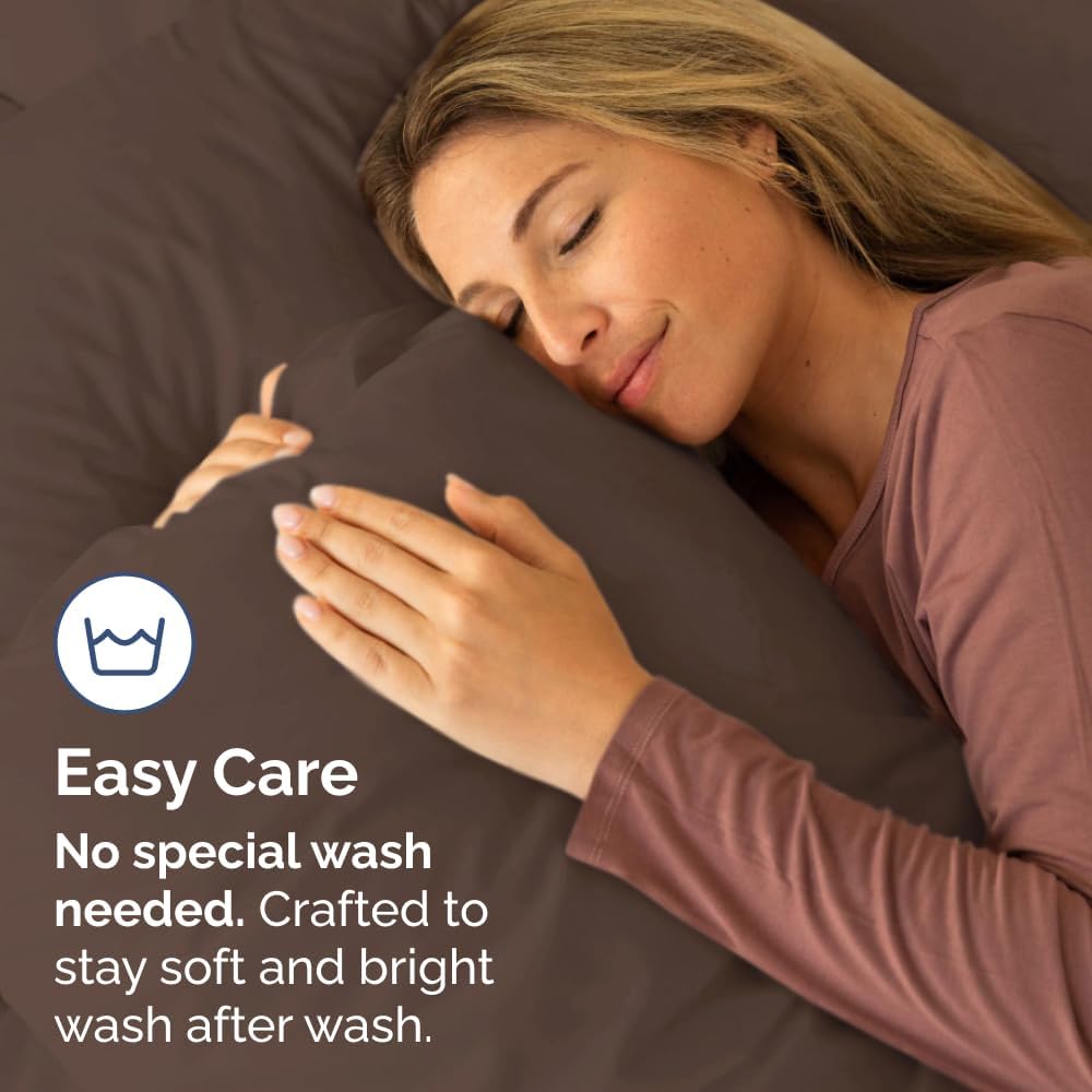 Queen Pillow Cases Set of 2 - Ultra Soft Hotel Quality Pillowcase Covers - Comfy, Cozy & Wrinkle Free - Shrinkage, Stain and Fade Resistant - Machine Washable Pillow Protectors - 2 Piece Set - Brown