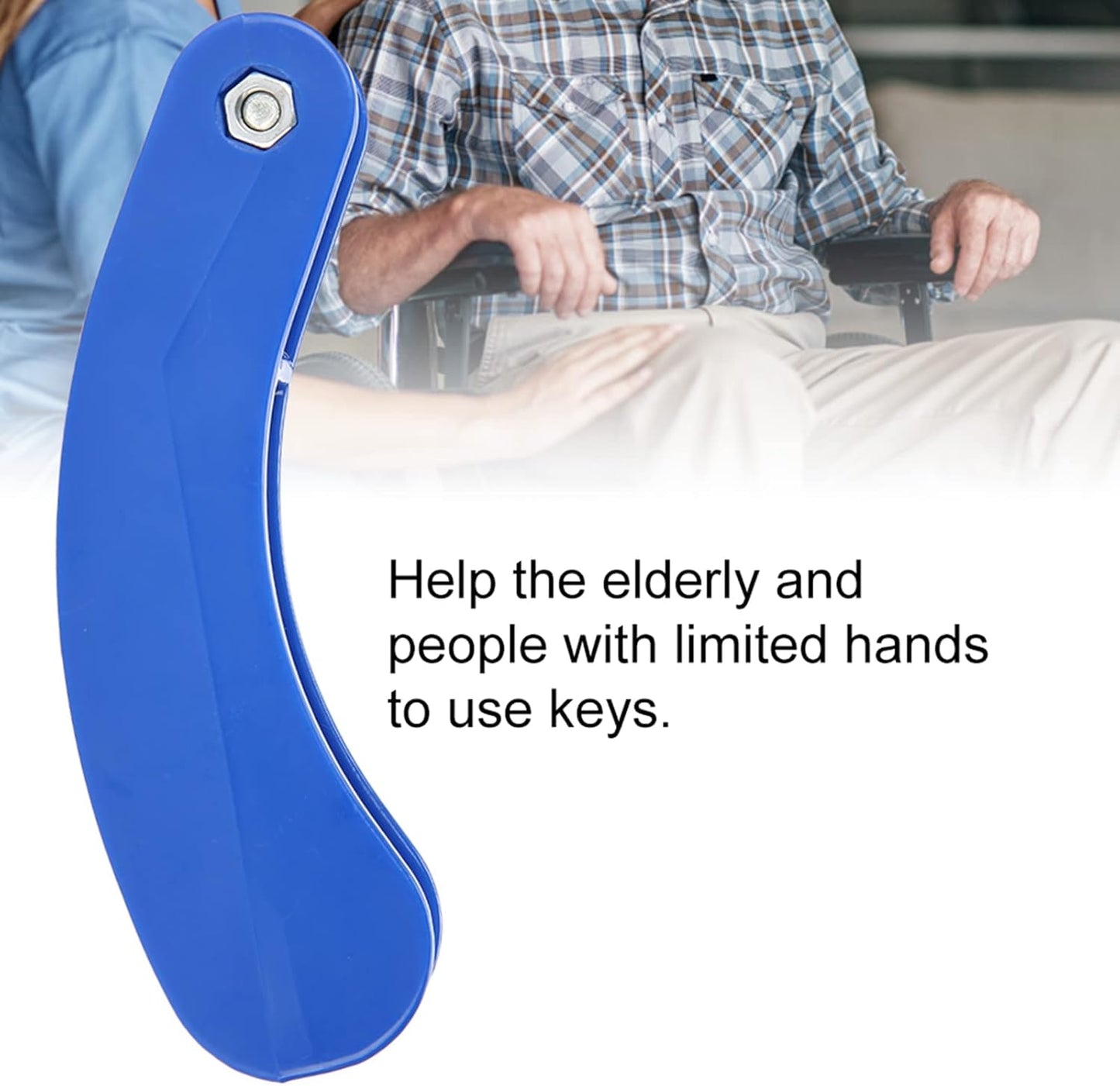 Key Turner with Space for 2 Keys, Device. Key Aid Turner Holder Door Opening Assistance with Grip for Arthritis Hands Elderly and Disable