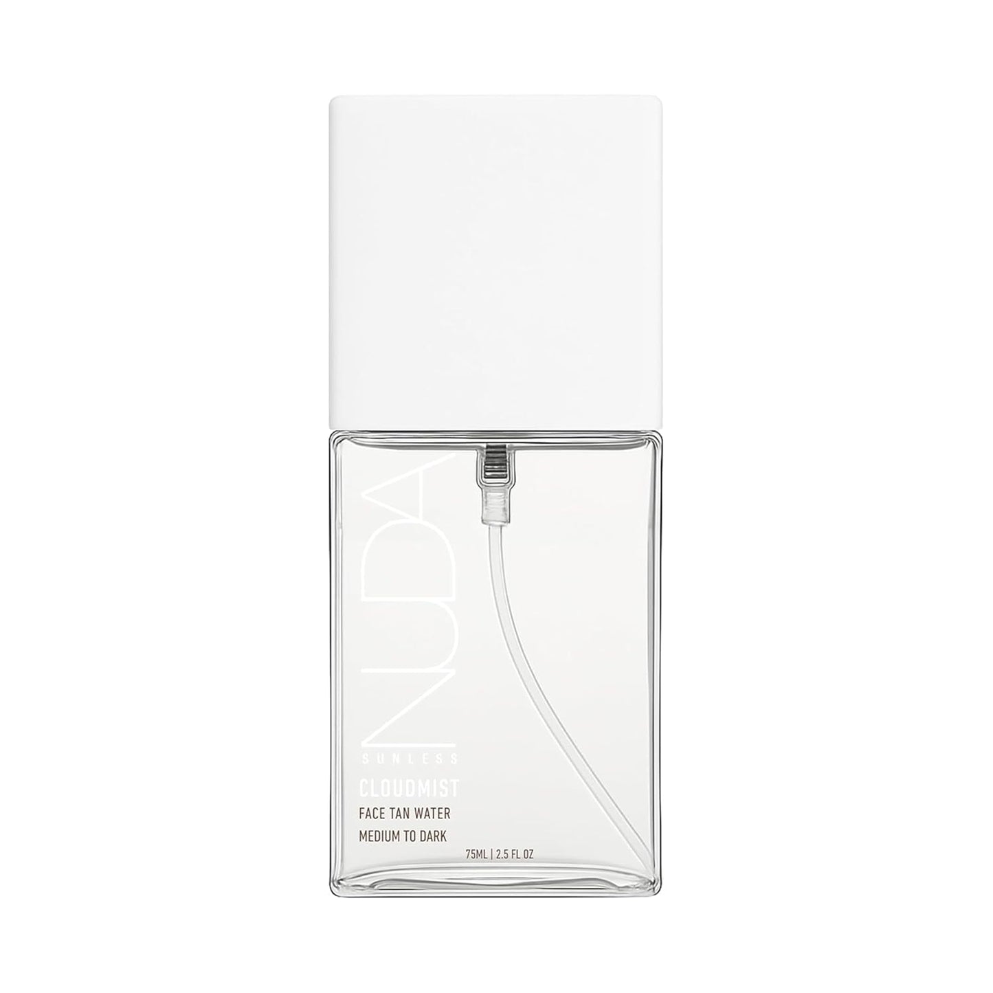 Nuda CloudMist, Medium to Dark | Lightweight Hydrating Face Tan Mist | Made with Aloe Vera and White Tea Extract | Buildable Clear Water Spray Self Tanning Solution, Cruelty Free, (75 mL)