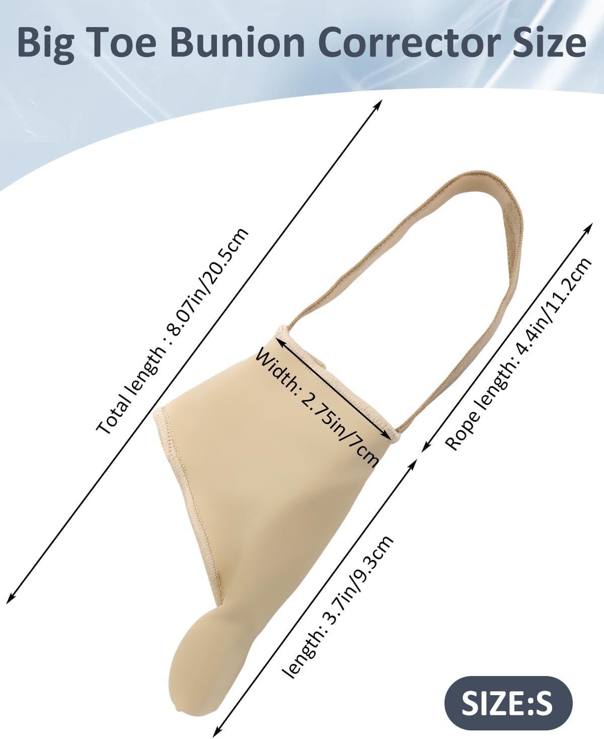 2Pcs Bunion Corrector for Women Men, Toe Straightener, Breathable Toe Spacers Separator Socks with Gel Cushion Pads for Hallux Valgus Correction (S)