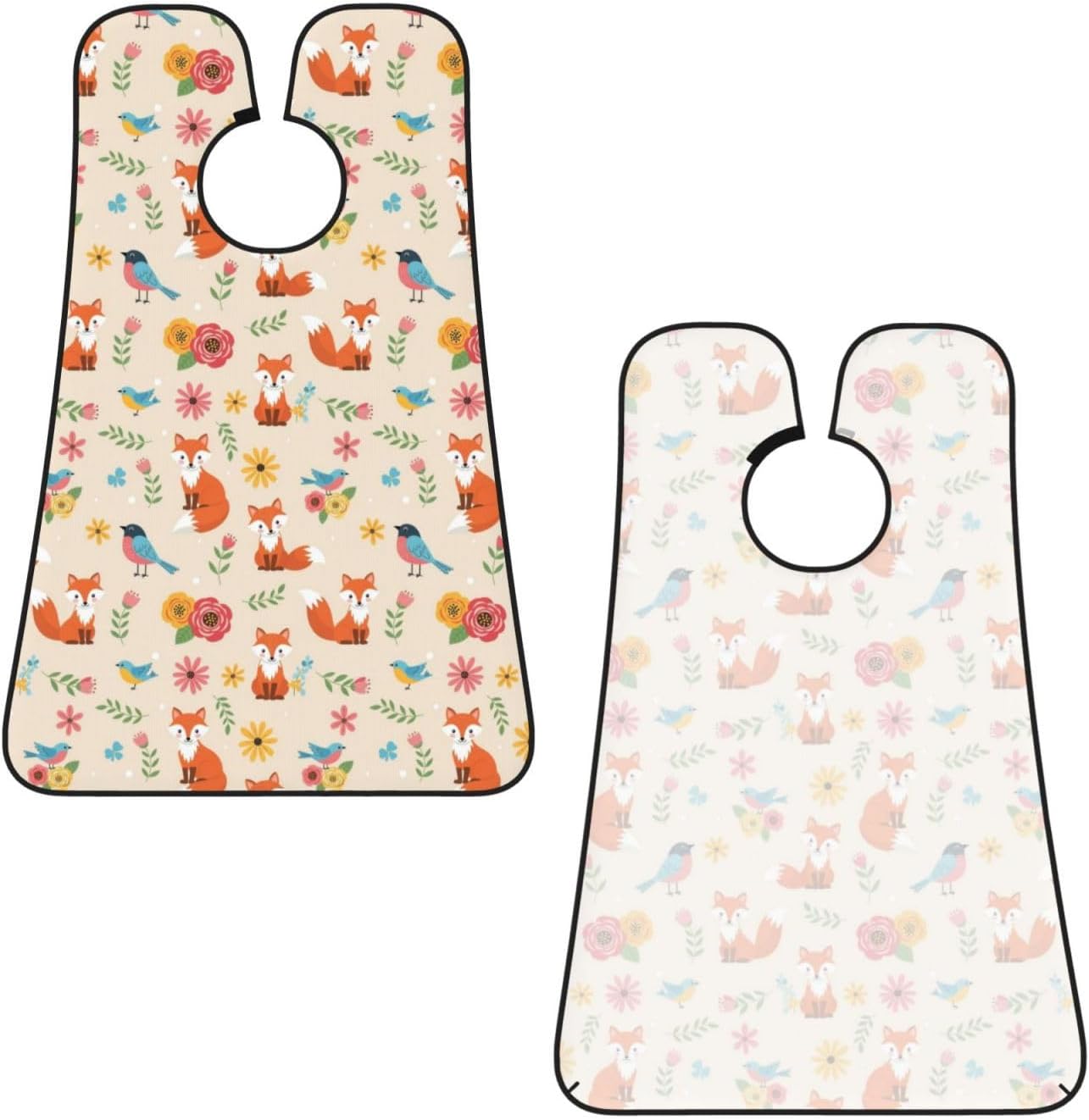 Waterproof Beard Trimming Bib, Non-Stick Hair Catcher for Men Shaving, Grooming Apron for Husband Dad, Fall Leaves Floral Flowers Foxes Shave Bib