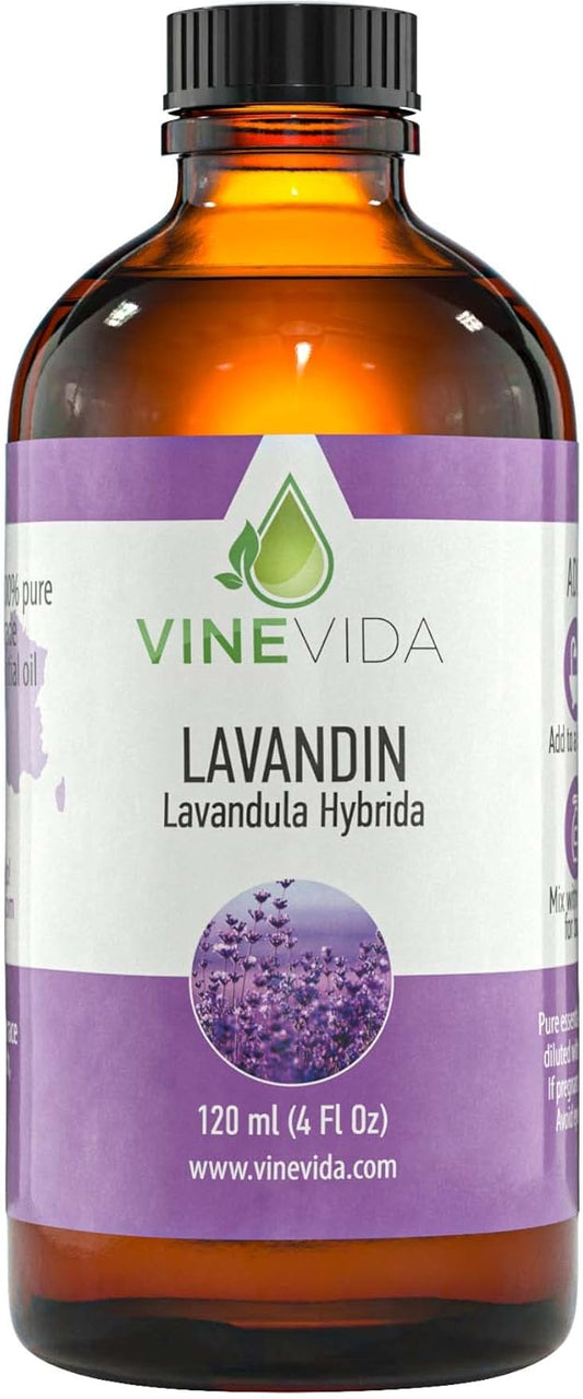 VINEVIDA Lavandin Essential Oil 4 oz - Undiluted Lavandin Oil - DIY Candle Scents for Candlemaking - Bulk Essential Oil for Soap Making Safe for Skin