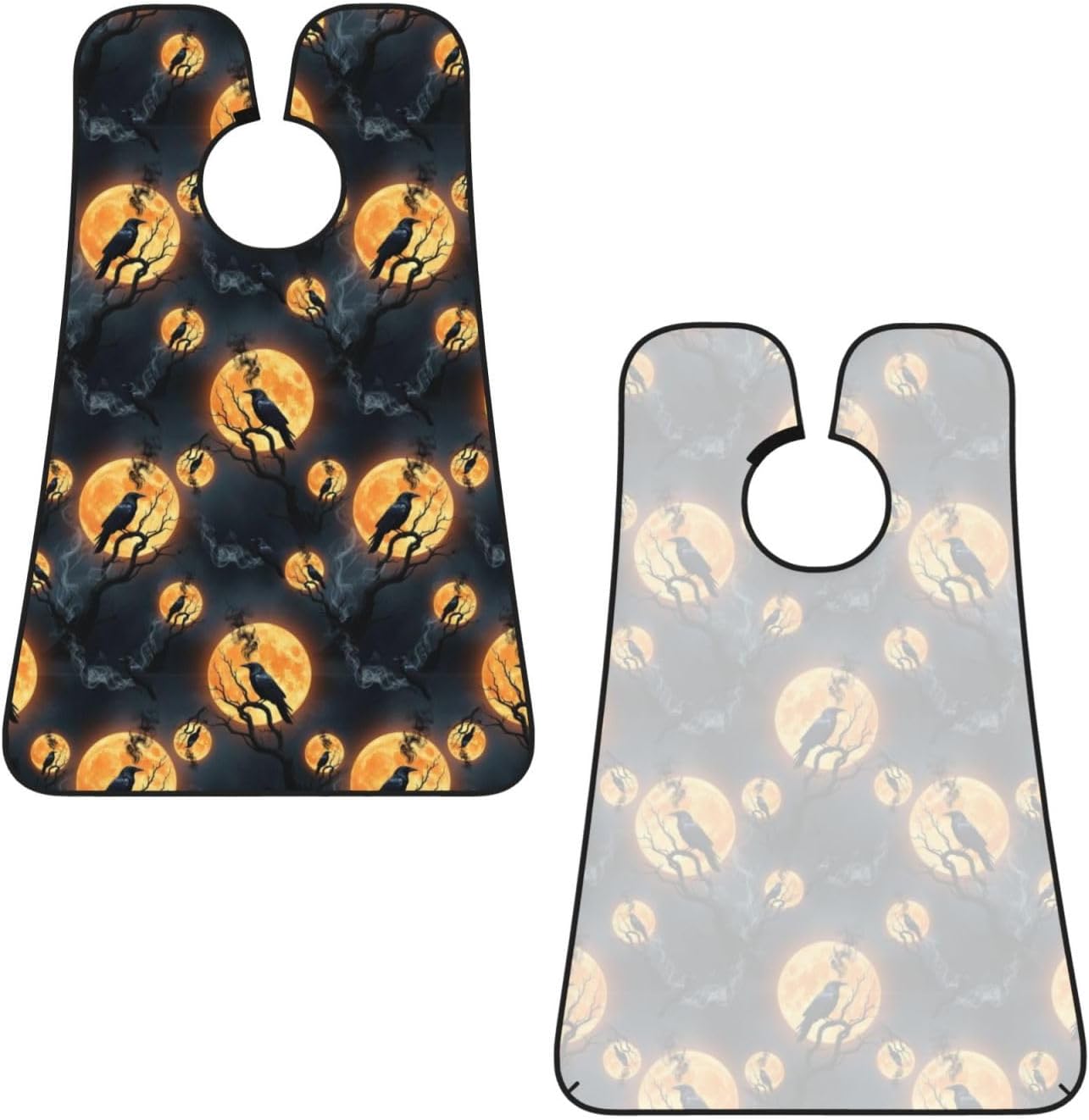 Men's Shaving Accessory Full Moon Black Crow Raven Bird, Waterproof Beard Apron with Hair Catcher & Suction Cups