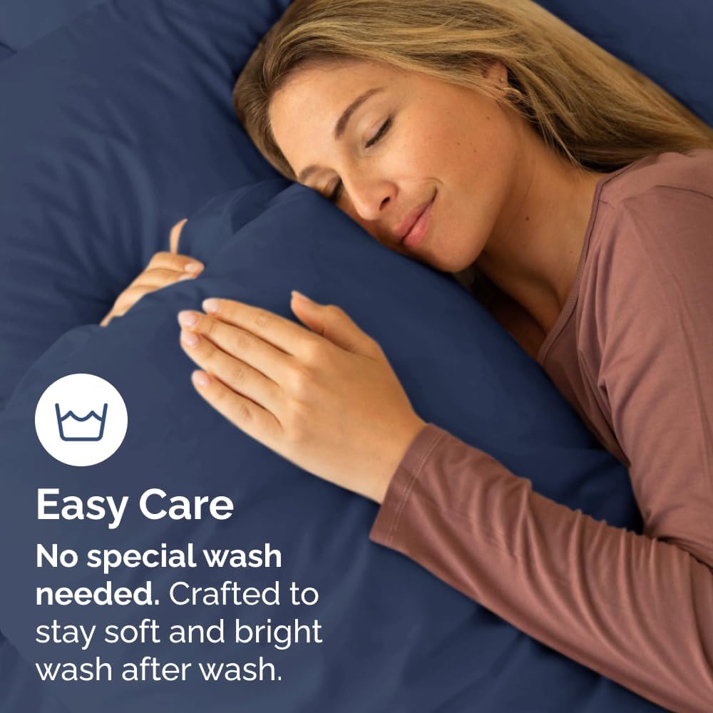 Queen Pillow Cases Set of 6 - Ultra Soft Hotel Quality Pillowcase Covers - Comfy, Cozy & Wrinkle Free - Shrink, Stain and Fade Resistant - Machine Washable Pillow Protectors - 6 Piece Set - Navy Blue