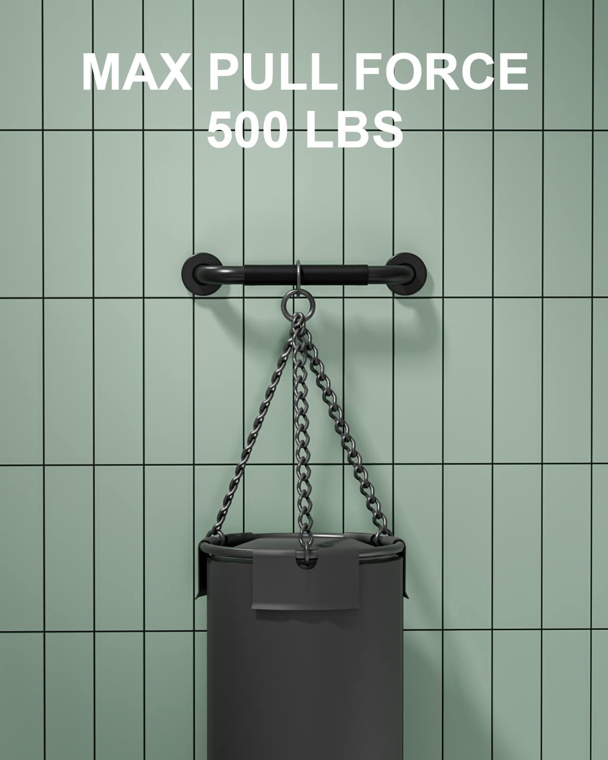 12 Inch Black Shower Grab Bar w/Anti Slip Rubber Grip, Munzong 2 Pack Stainless Steel Bathroom Grab Bar, Bathroom Balance Bar,Safety Handrail Support,Handicap Injury Elderly Senior Assist Bath Handle